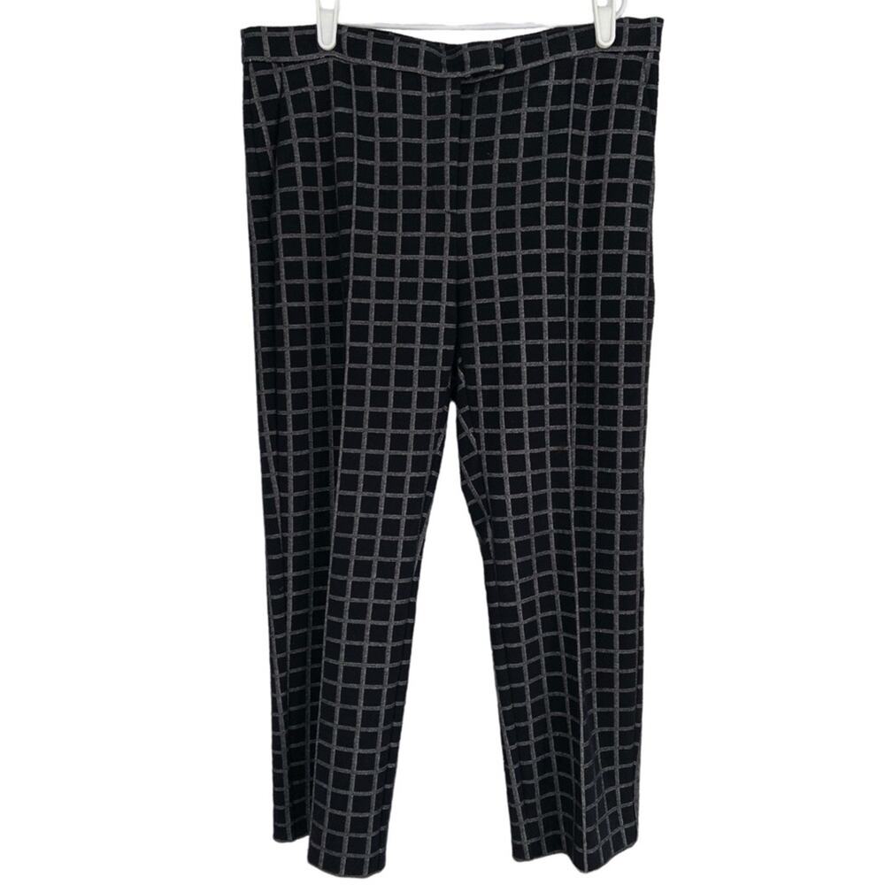Weekend Max Mara Windowpane Cropped Trousers Black‎ and White Size Large